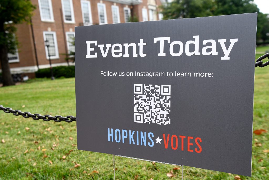 Hopkins Votes "Event Today" lawn sign