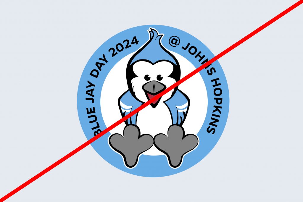 Blue Jay Day logo using unapproved Baby Jay mark