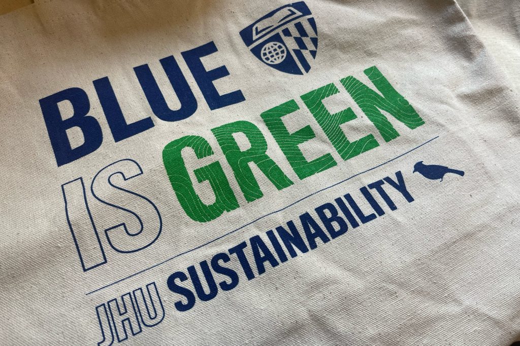 "Blue is Green" sustainability tote