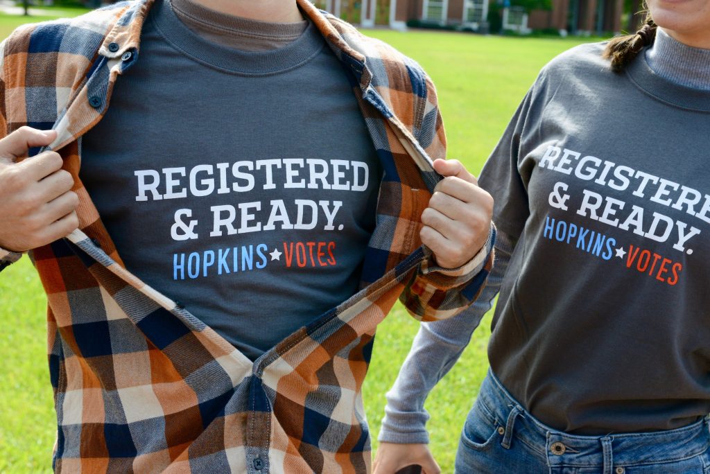 Registered & Ready Hopkins Votes t-shirts