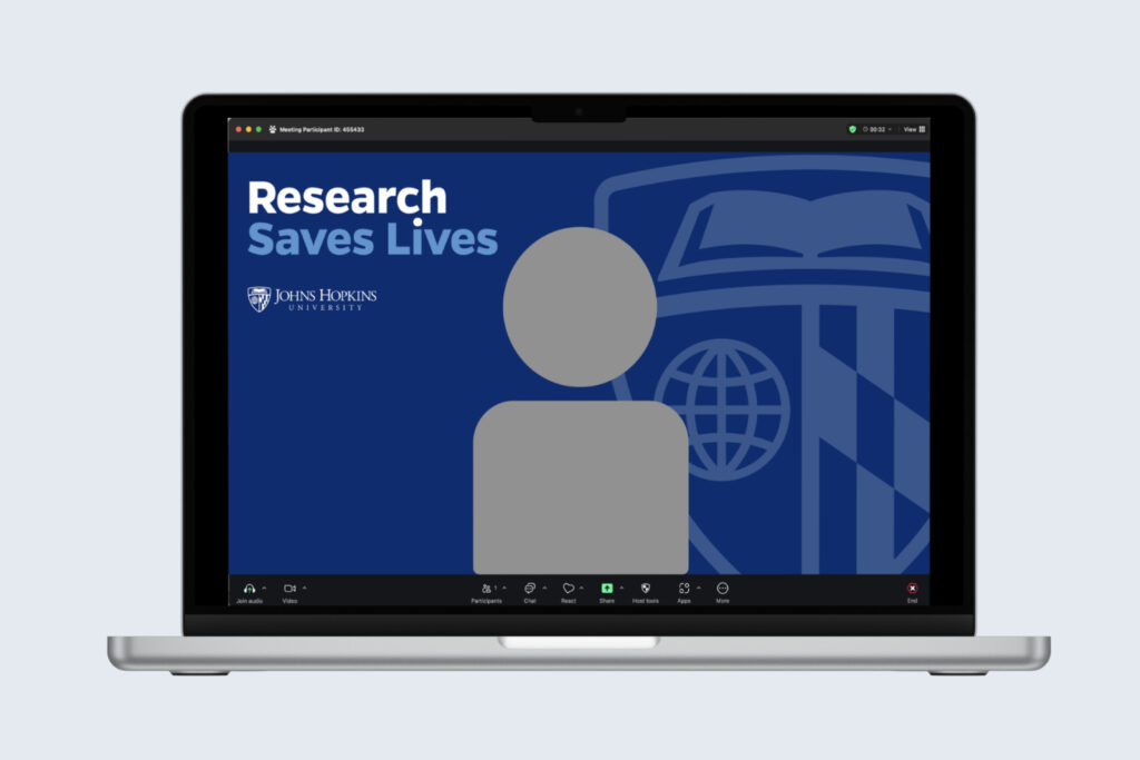 Research Saves Lives zoom background example