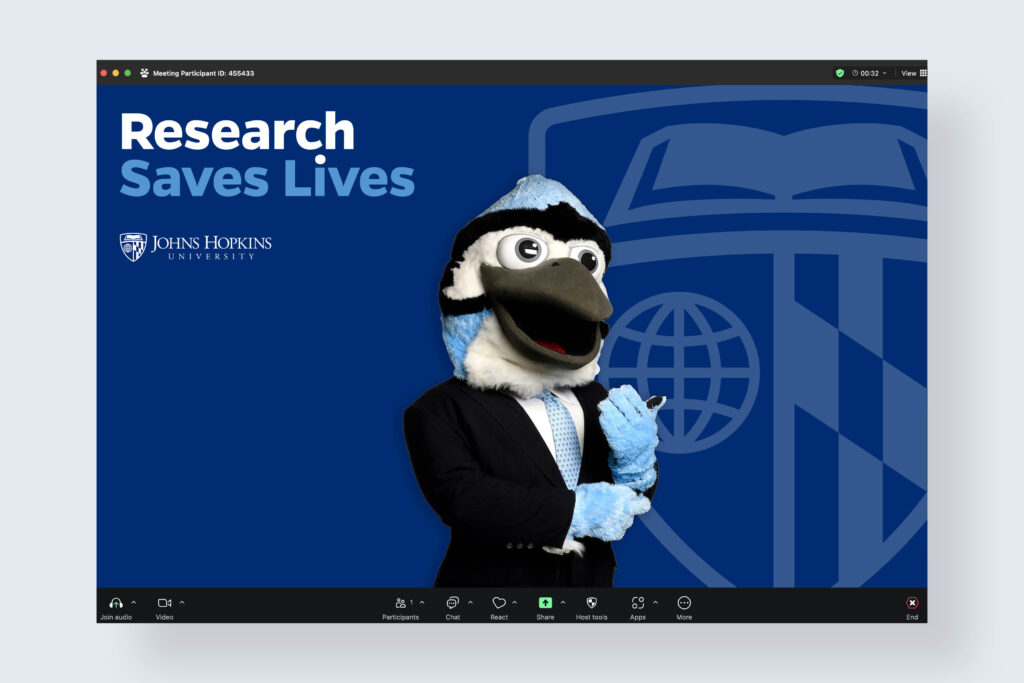 Research Saves Lives zoom background example