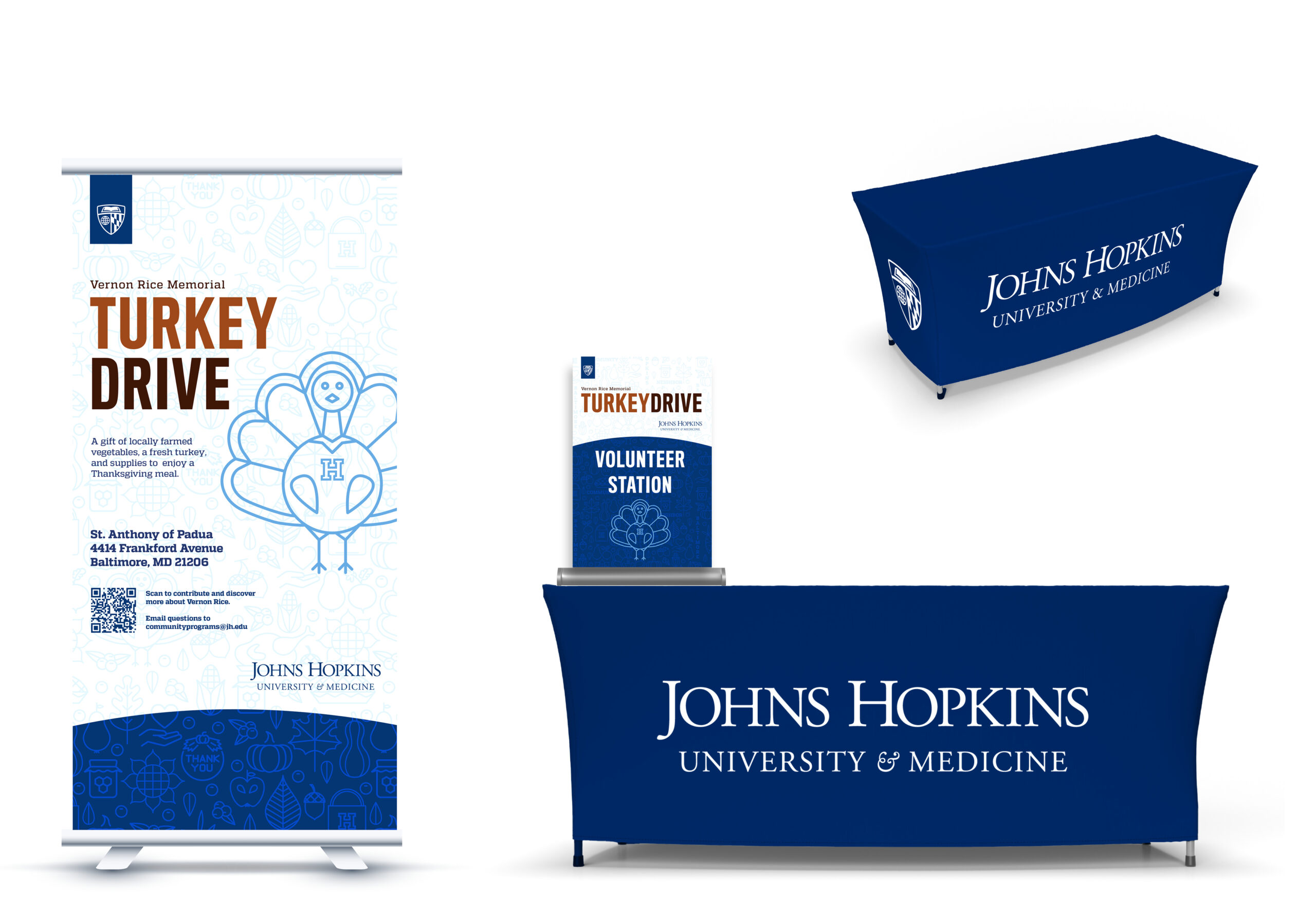 Turkey Drive Signage system and table cloth