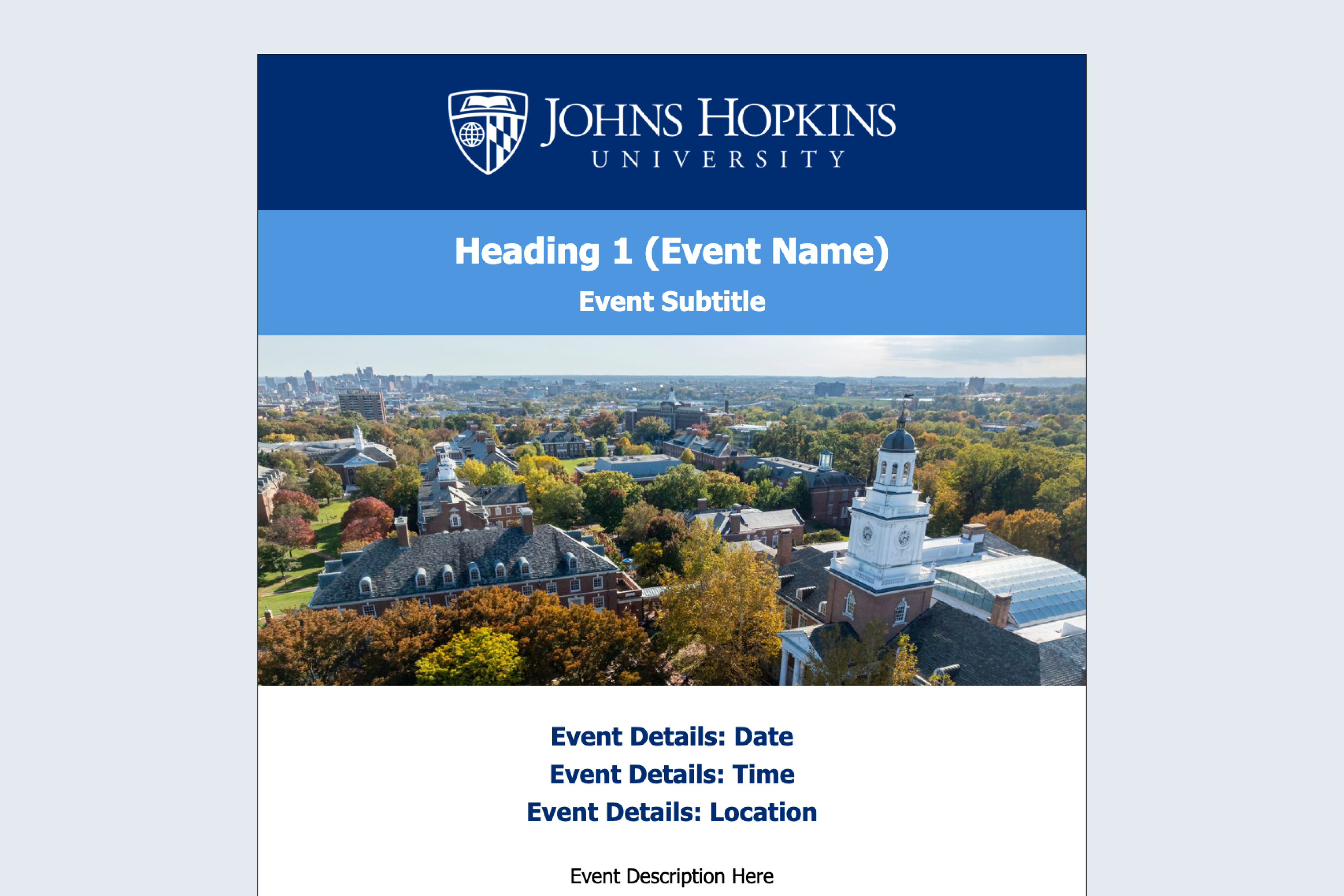 Email template for event promotion