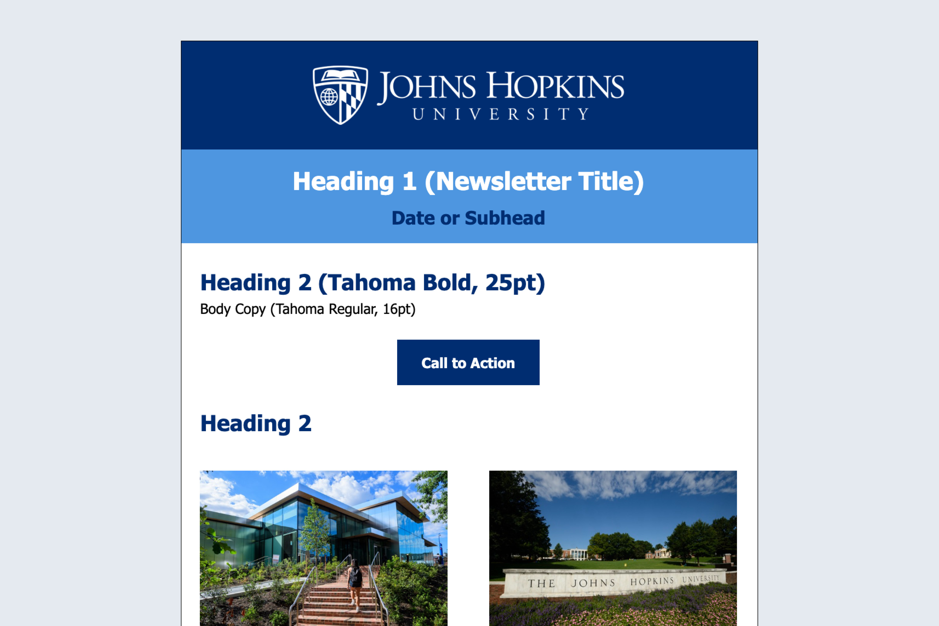 Email template for newsletter